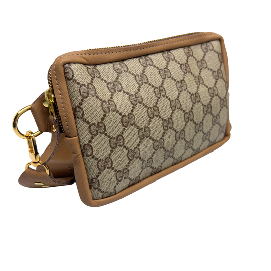 Beaudin - Bella Belt Bag In Mocha Mousse Leather | Upcycled GG Full Front