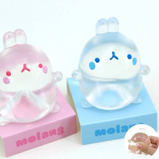 Molang Clear Mochi Squishy Figure Fidget Toy
