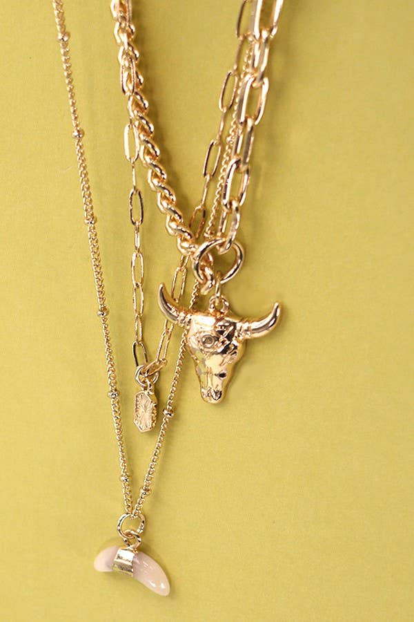 JOSSLYN by wall to wall - BULL HORN MULTI LAYER NECKLACE | 80N243