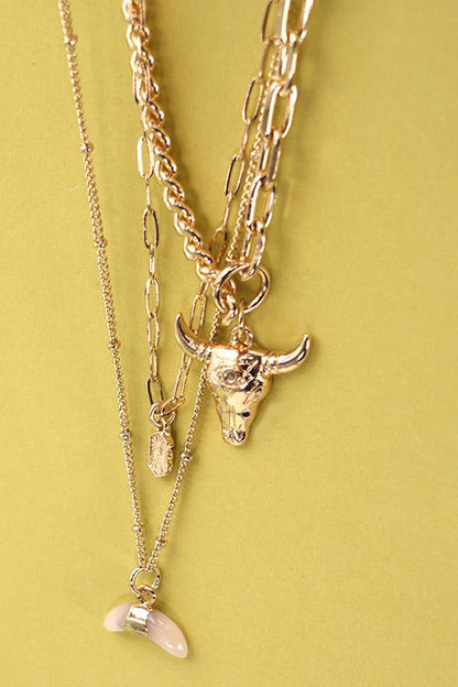 JOSSLYN by wall to wall - BULL HORN MULTI LAYER NECKLACE | 80N243