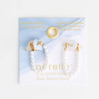 Waterproof Earrings Genuine Pearl Beaded Drop Narelle Gold
