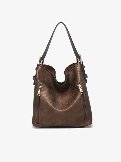 Jen & Co. - M1816A Alexa 2-in-1 Hobo Bag w/Dual Zip Compartments