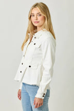 Alex Washed Denim Peplum Jacket