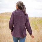 Young Threads - Vintage Washed Lace Patchwork Long Sleeve Shacket NEW