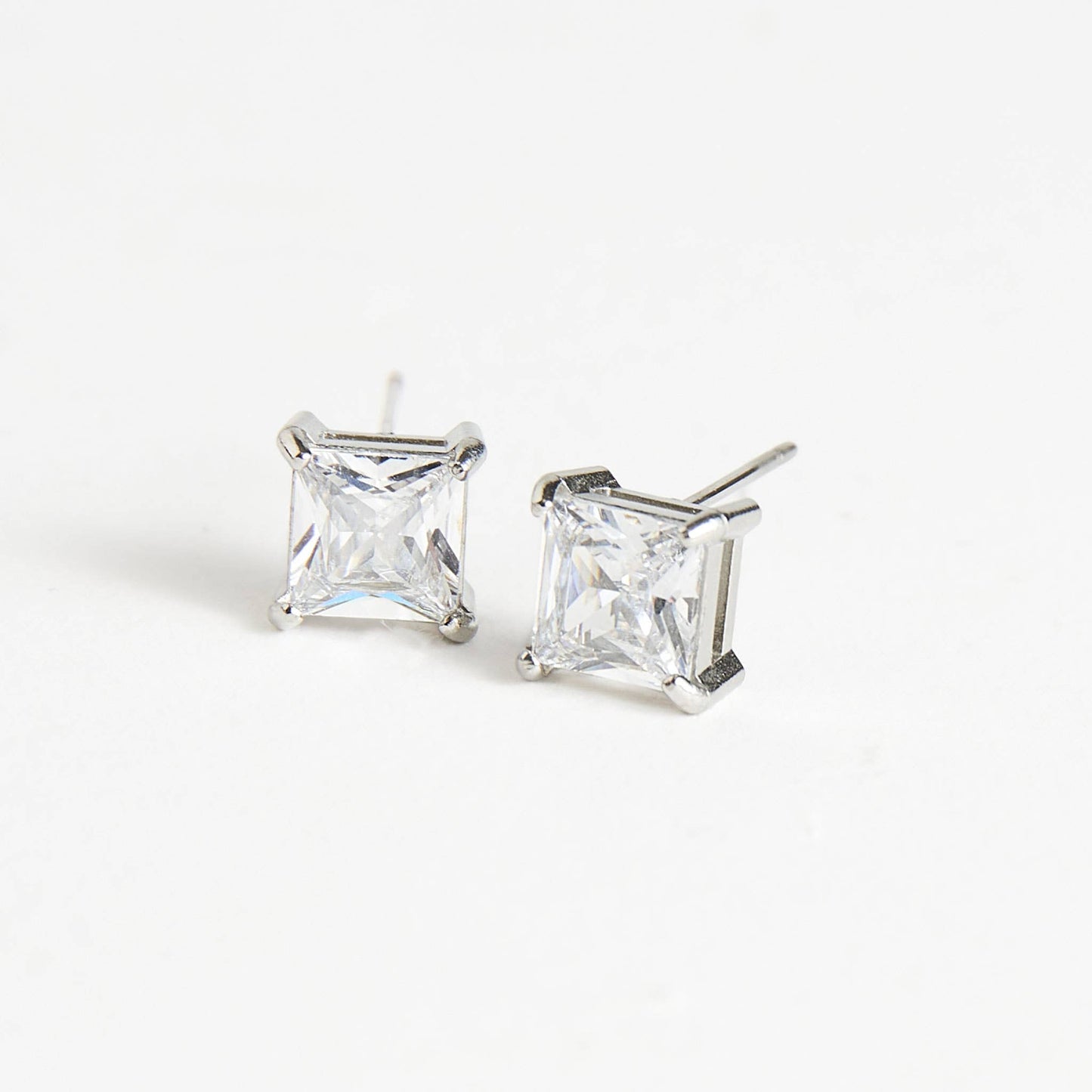 Howard's - Waterproof Earrings 6mm Square Cubic Zirconia Stud Narelle