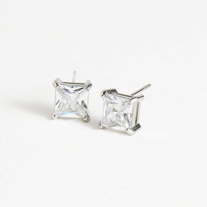Howard's - Waterproof Earrings 6mm Square Cubic Zirconia Stud Narelle