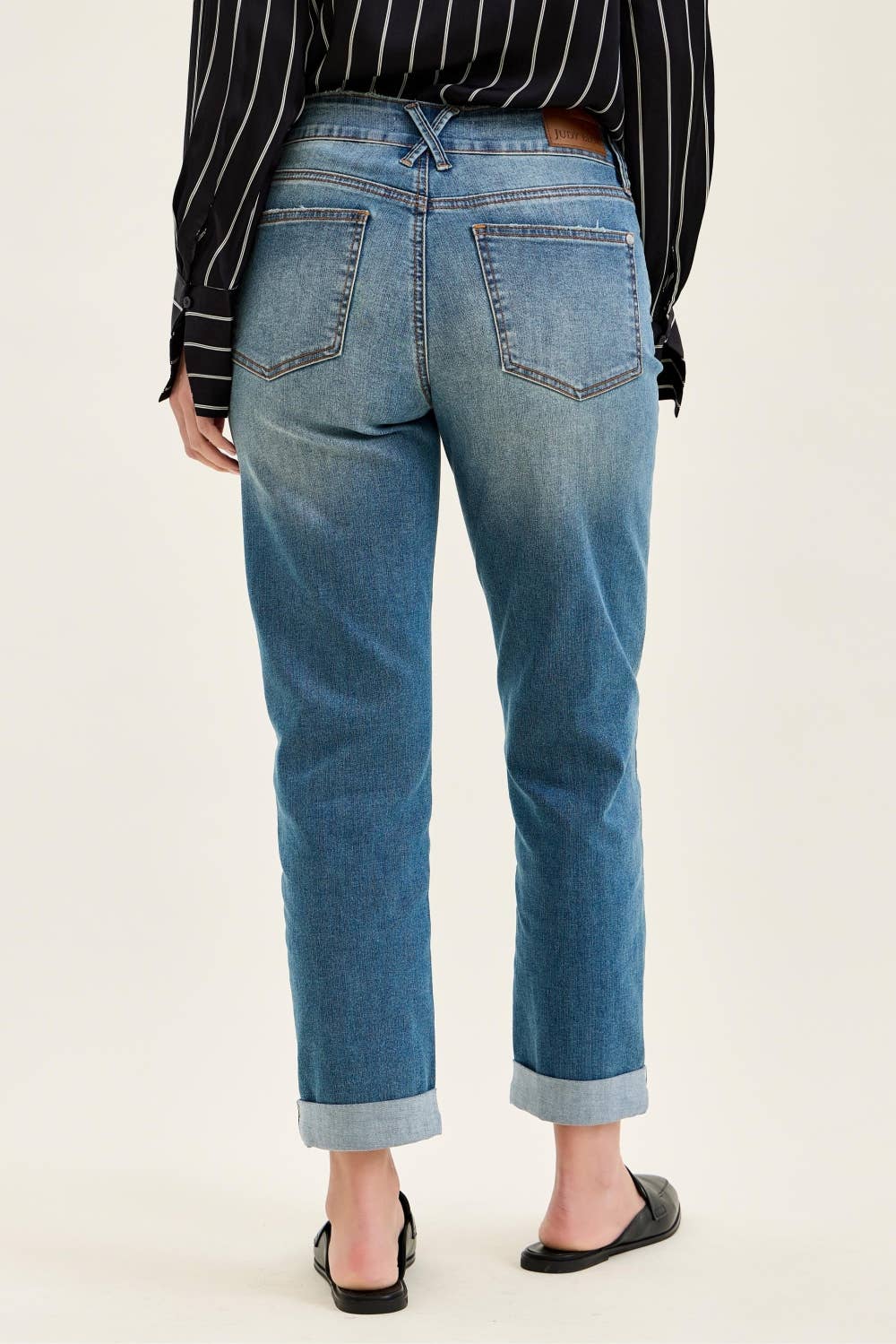 Judy Blue Jeans - MR Boyfriend Cool Denim w/ Cross Back Belt Loops