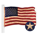 American Flag Tea-Stained 3x5FT Embroidered Polyester
