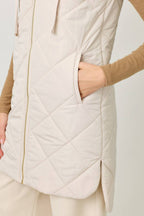 Mystree Quilted Puffer Long Hoodie Vest