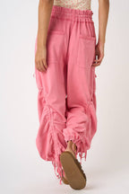 WASHED FRENCH TERRY DROP POCKET BALLOON PANTS