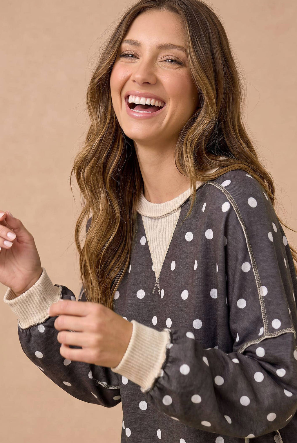 Haptics - Oversized Polka Dot Pullover