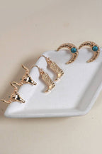 WESTERN BULL HEAD HORN BOOTS TRIO EARRINGS |