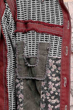 Pamela Vintage Patchwork Floral Geometric Neutral Cropped Jacket-Pol Clothing
