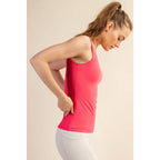 BUTTER FABRIC SQUARE NECKLINE SLEEVELESS TANK TOP