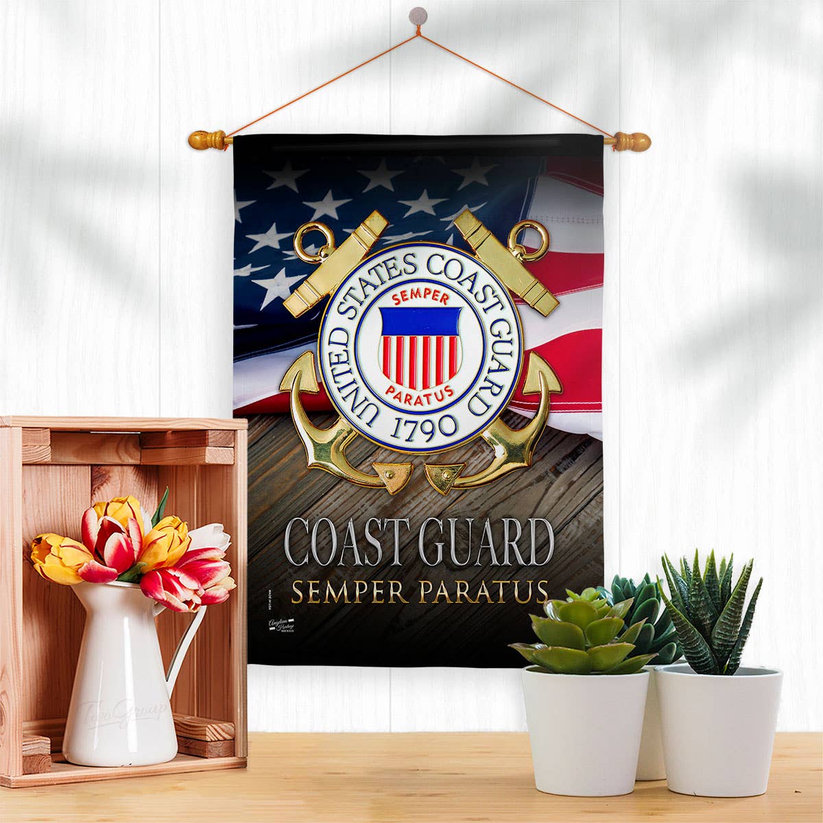 Two Group Flag Co - US Coast Guard Semper Paratus Armed Forces Military Flag