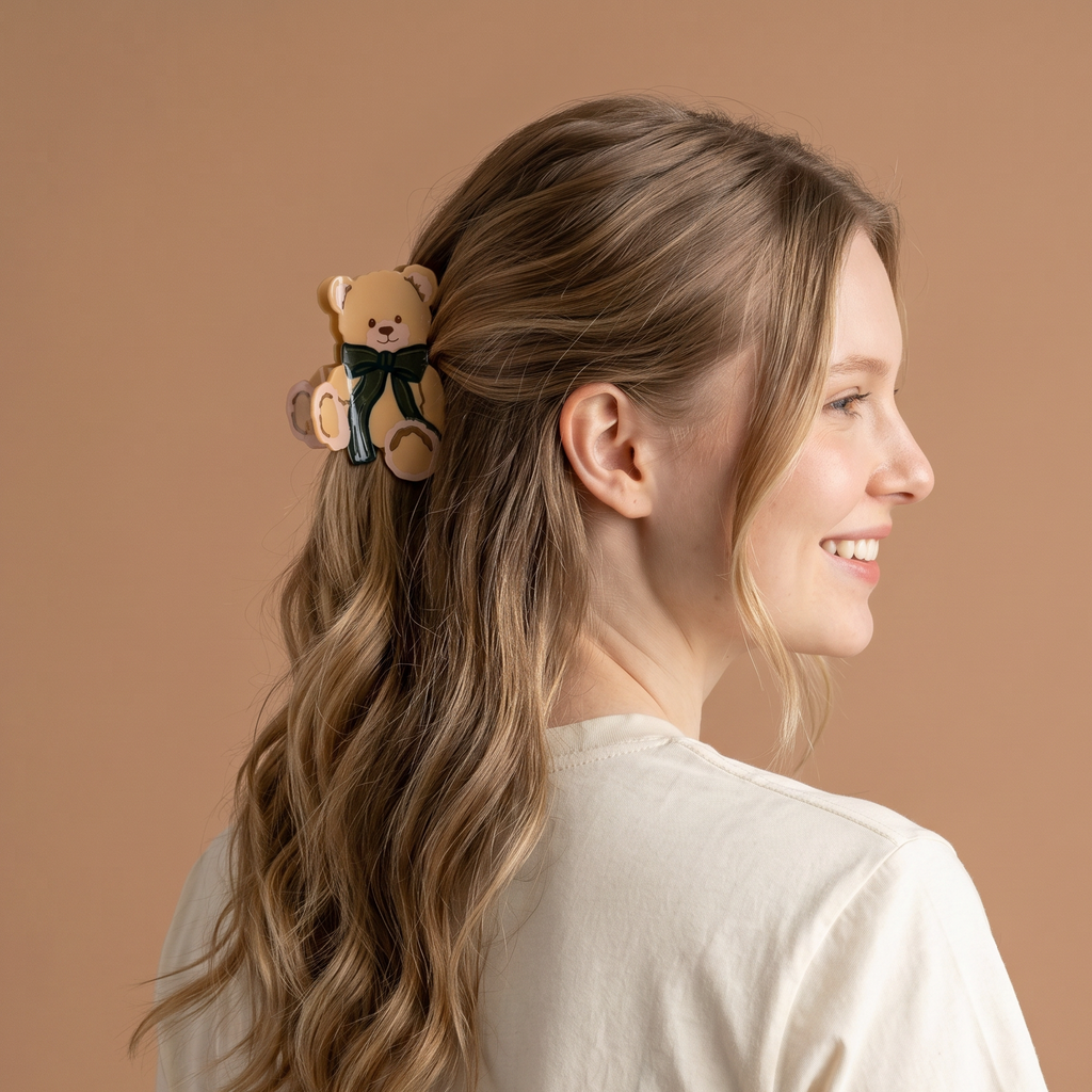 The Darling Effect - Shape Up Claw Clip-Teddy Bear Theo