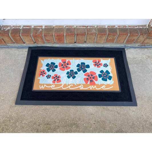 Doormat Insert Flowers Welcome