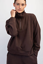 Rae Mode - MODAL SCUBA QUARTER ZIP FUNNEL NECK PULLOVER