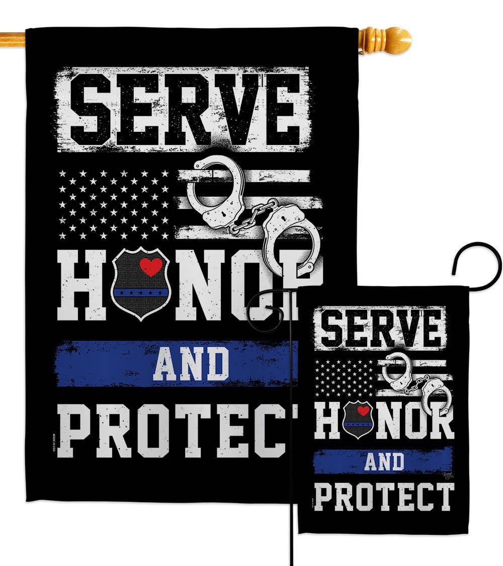 Two Group Flag Co - Serve Honor Protect First Responders Police Decor Flag