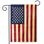 USA Tea Stained Nylon Embroidered Stars  Stitched Stripes