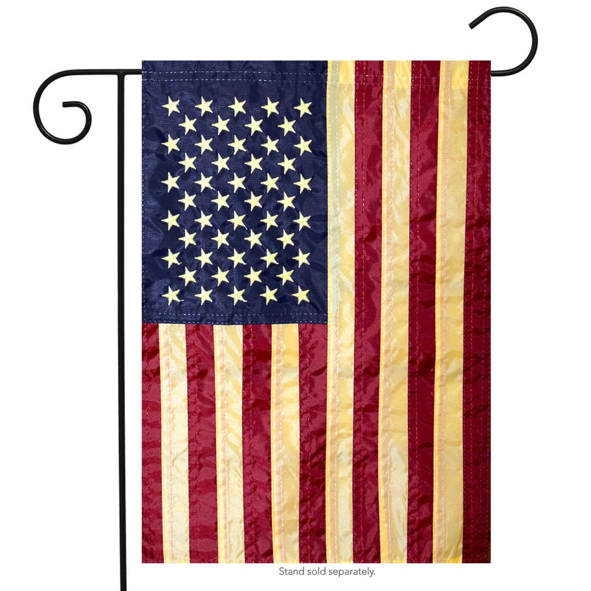 USA Tea Stained Nylon Embroidered Stars  Stitched Stripes