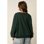 WALK BY FAITH PATCHWORK LETTERING SWEATSHIRT