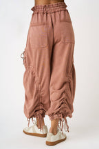 WASHED FRENCH TERRY DROP POCKET BALLOON PANTS