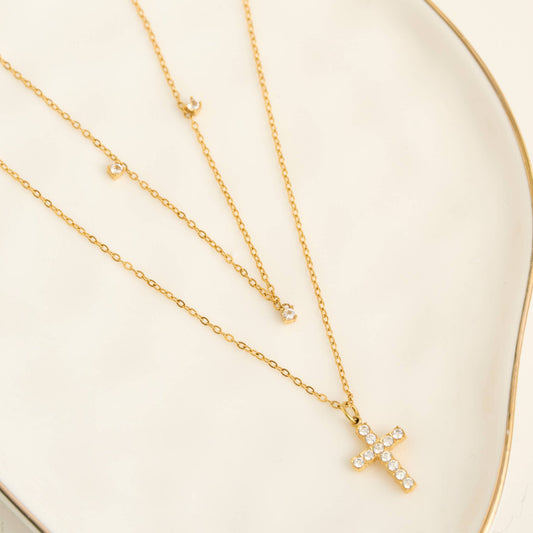 Howard's - Cross Necklace 15" Layer Waterproof Jewelry Narelle Pendant