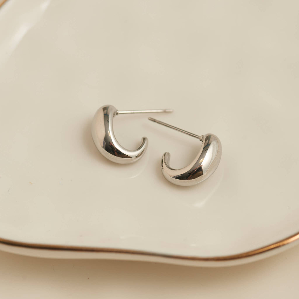 Howard's - Waterproof Earrings Half Loop Hoop in Gold & Stainless Steel