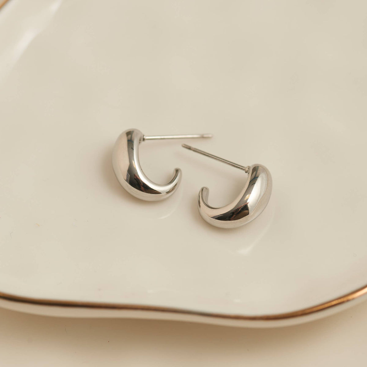 Howard's - Waterproof Earrings Half Loop Hoop in Gold & Stainless Steel