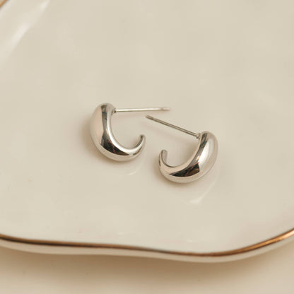 Howard's - Waterproof Earrings Half Loop Hoop in Gold & Stainless Steel