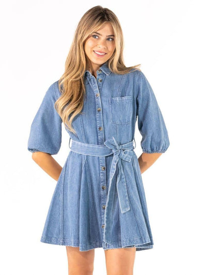 Simply Southern Denim Bow Dress