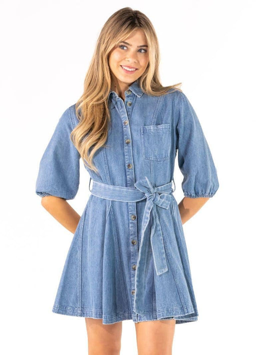 Simply Southern Denim Bow Dress