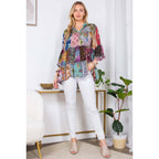 Chic Overdyed Band Collar Jhabla Top (New Color)