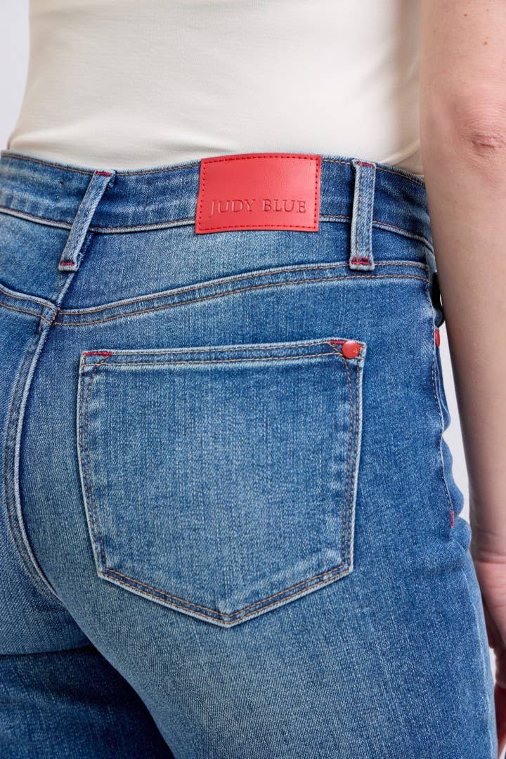 Judy Blue Jeans - MR Plaid Print Cuff BF