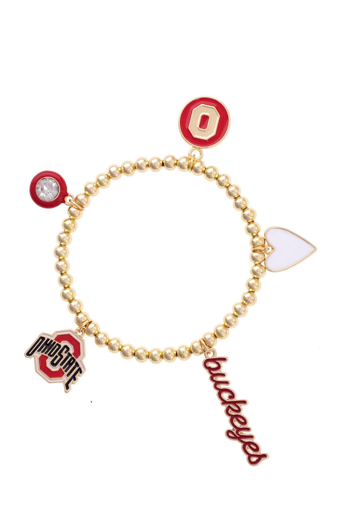 Canvas Style - Ohio State Buckeyes Enamel Icons Stretch Bracelet