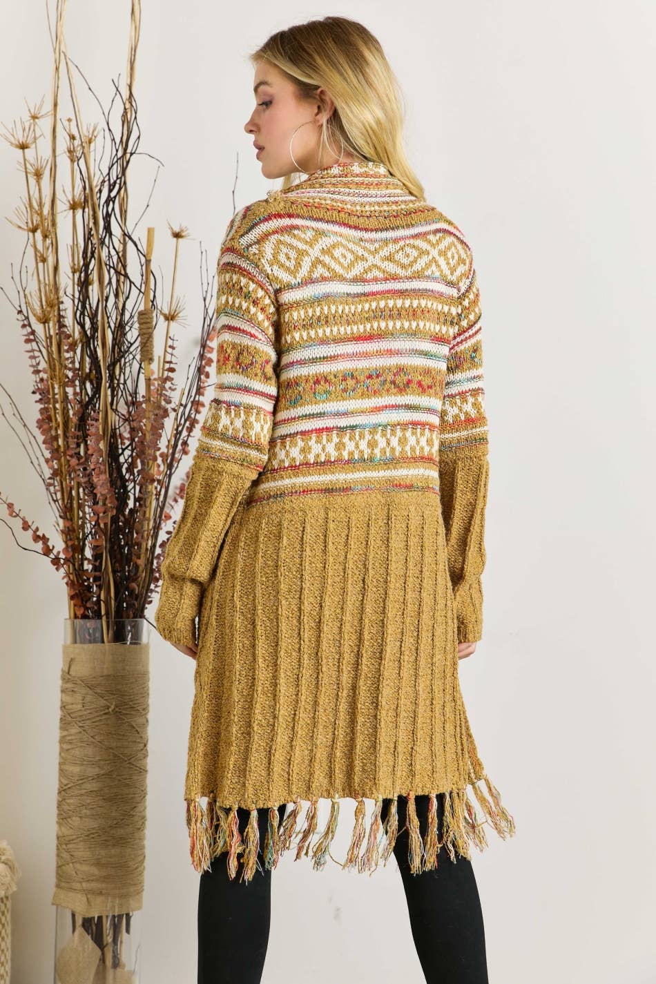 Maya FRINGE HEM AZTEC CARDIGAN