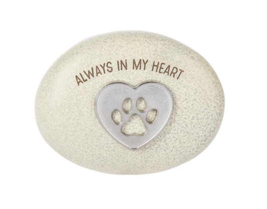 Pet Memorial Stones w. silver paw