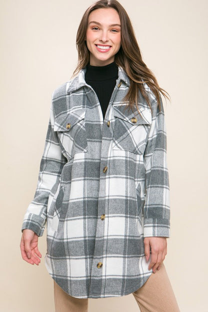 Amanda Oversized Plain Button Up Shacket