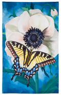 Anemone & Butterfly Applique Flag