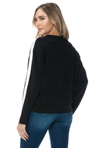 Ariella Crew Neck With White Sleeves in Scuba