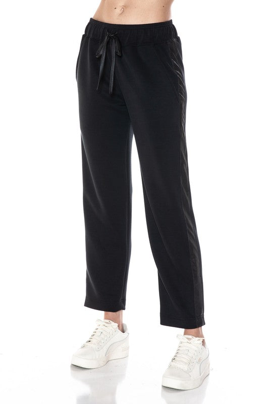 Ariella STRAIGHT LEG PANT W/ PLEATHER DETAIL IN SCUBA