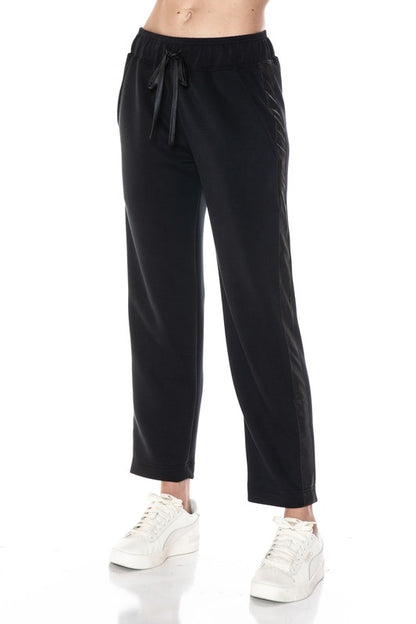 Ariella STRAIGHT LEG PANT W/ PLEATHER DETAIL IN SCUBA