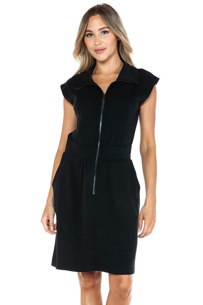 Ariella Scuba Dress With Zipper Detail