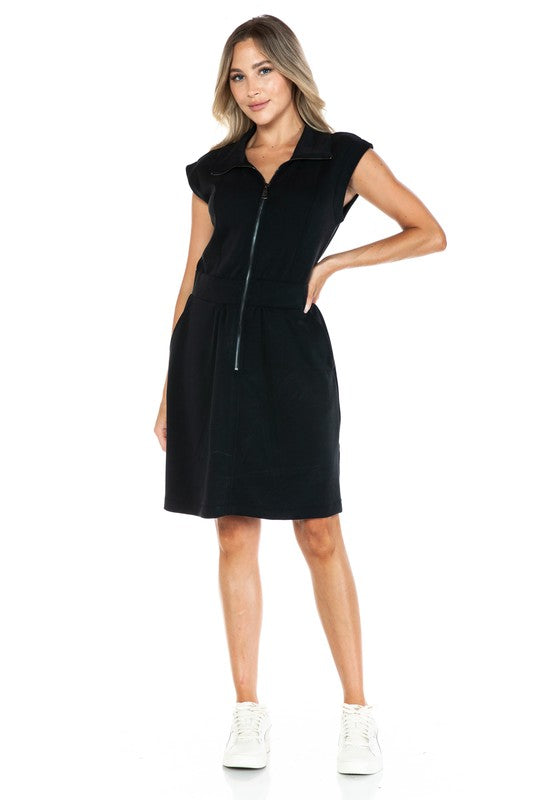 Ariella Scuba Dress With Zipper Detail