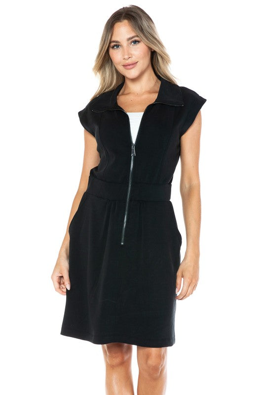 Ariella Scuba Dress With Zipper Detail