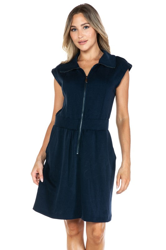 Ariella Scuba Dress With Zipper Detail