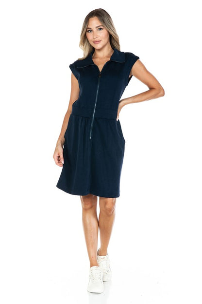 Ariella Scuba Dress With Zipper Detail
