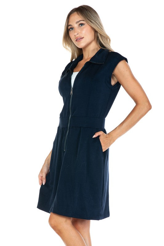 Ariella Scuba Dress With Zipper Detail