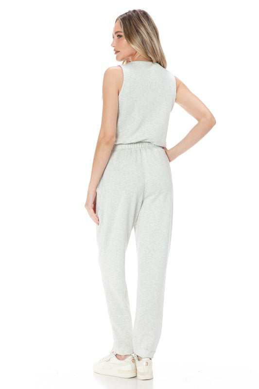 Ariella Scuba Sleeveless Jumpsuit